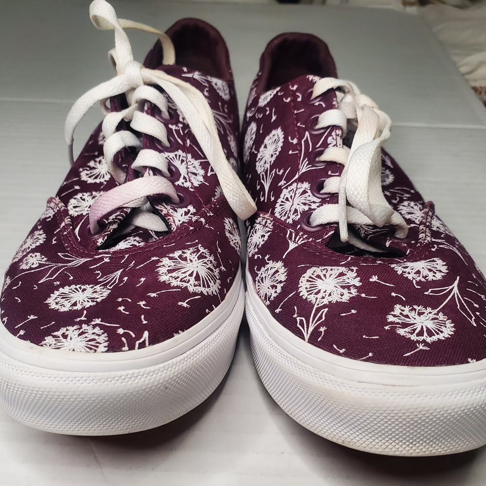 Vans Women's Burgundy Dandelion Sneakers 7 - Picture 4 of 8
